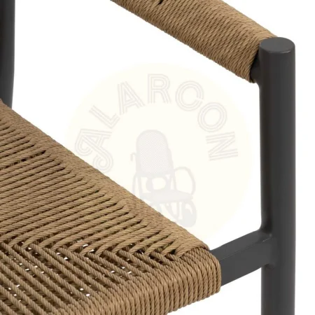 Silla apilable en polietileno y aluminio apta para exterior y salón 57.50x56x74cm - Ixia - 611277IX - foto-secundaria-7