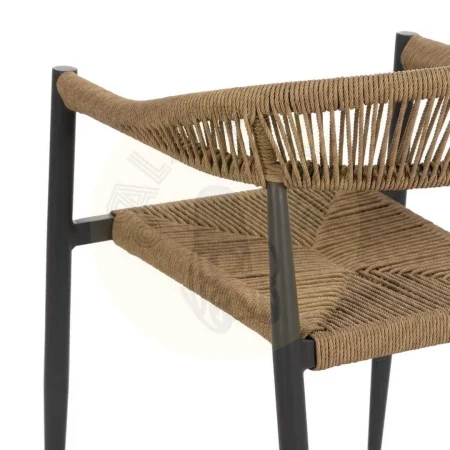 Silla apilable en polietileno y aluminio apta para exterior y salón 57.50x56x74cm - Ixia - 611277IX - foto-secundaria-8