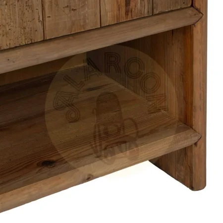 Armario natural de madera de pino reciclada con puertas y hueco 100x45x130cm - Ixia - 611312IX - foto-secundaria-6