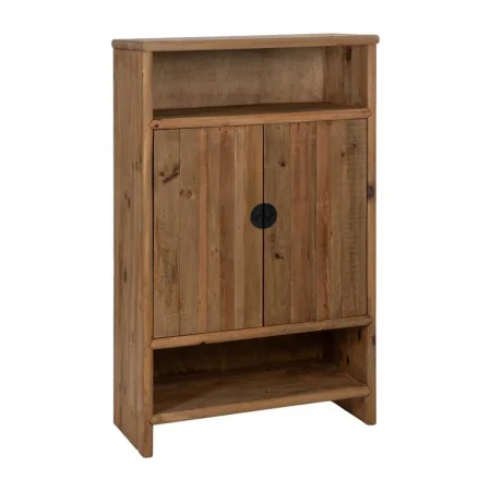Armario para salón en madera de pino reciclada acabado natural con patas 100x45x160cm - Ixia - 611313IX - foto-blanco