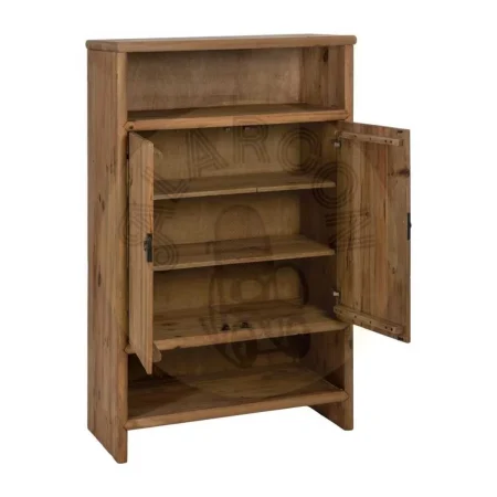 Armario para salón en madera de pino reciclada acabado natural con patas 100x45x160cm - Ixia - 611313IX - foto-secundaria-1