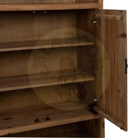 Armario para salón en madera de pino reciclada acabado natural con patas 100x45x160cm - Ixia - 611313IX - foto-secundaria-3