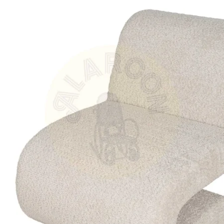 Sillón beige tapizado en tejido 100% poliéster con estructura de madera contrachapada 60x90x63cm - Ixia - 611320IX - foto-secundaria-4