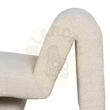 Sillón beige tapizado en tejido 100% poliéster con estructura de madera contrachapada 60x90x63cm - Ixia - 611320IX - foto-secundaria-5