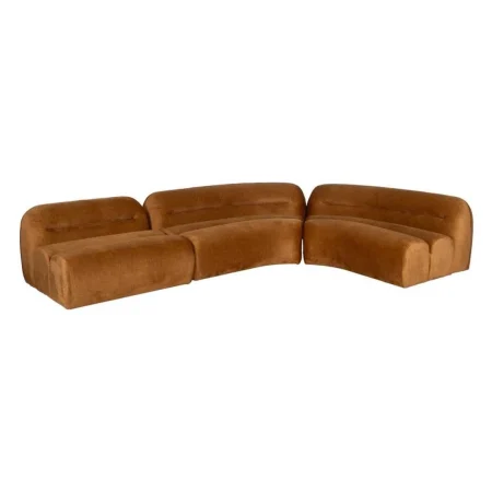 Módulo recto tapizado en tejido mostaza para salón 102x94x64cm - Ixia - 611333IX - foto-blanco