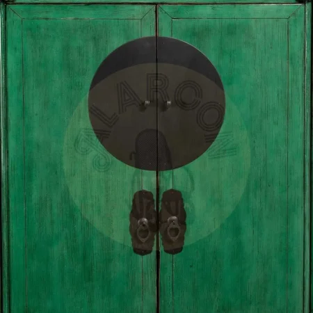 Armario verde en madera de pino reciclada y MDF con tiradores de cobre 108x48x175cm - Ixia - 611336IX - foto-secundaria-2