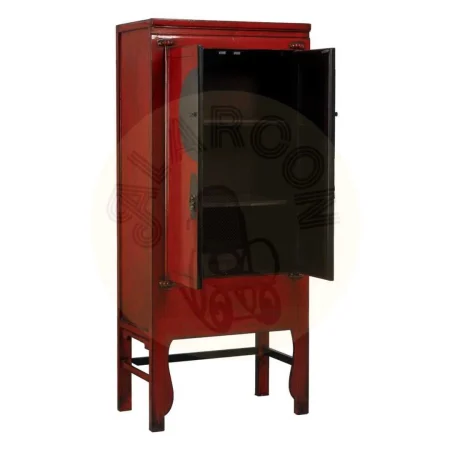 Armario rojo de madera de pino reciclada y MDF con cajones y tiradores de cobre 83.50x45x195cm - Ixia - 611343IX - foto-secundaria-1