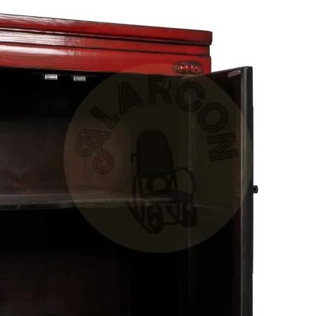 Armario rojo de madera de pino reciclada y MDF con cajones y tiradores de cobre 83.50x45x195cm - Ixia - 611343IX - foto-secundaria-3