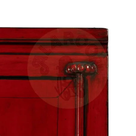 Armario rojo de madera de pino reciclada y MDF con cajones y tiradores de cobre 83.50x45x195cm - Ixia - 611343IX - foto-secundaria-5