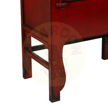 Armario rojo de madera de pino reciclada y MDF con cajones y tiradores de cobre 83.50x45x195cm - Ixia - 611343IX - foto-secundaria-7