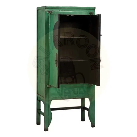 Armario verde en madera de pino reciclada y MDF con tiradores de cobre 83.50x45x195cm - Ixia - 611344IX - foto-secundaria-1