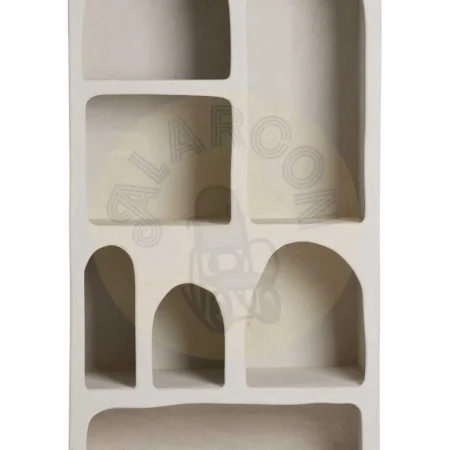 Estantería blanca en DM acabado poroso granulado con patas de 12cm 80x38x170cm - Ixia - 611345IX - foto-secundaria-2