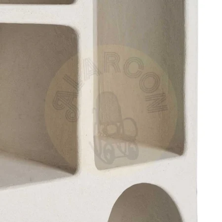 Estantería blanca en DM acabado poroso granulado con patas de 12cm 80x38x170cm - Ixia - 611345IX - foto-secundaria-5