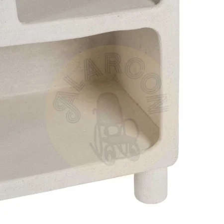 Estantería blanca en DM acabado poroso granulado con patas de 12cm 80x38x170cm - Ixia - 611345IX - foto-secundaria-7