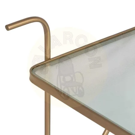 Camarera con ruedas en metal dorado y bandejas de cristal 61x40x70cm - Ixia - 611369IX - foto-secundaria-1