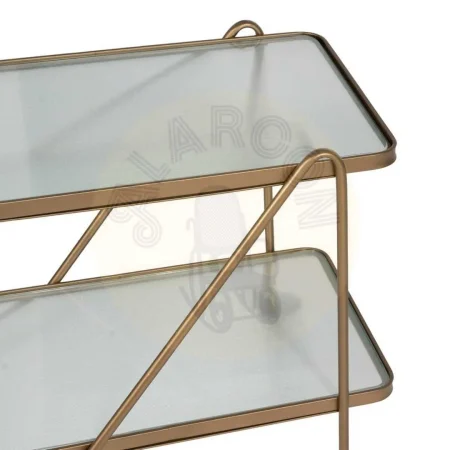 Camarera con ruedas en metal dorado y bandejas de cristal 61x40x70cm - Ixia - 611369IX - foto-secundaria-3