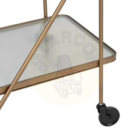 Camarera con ruedas en metal dorado y bandejas de cristal 61x40x70cm - Ixia - 611369IX - foto-secundaria-4
