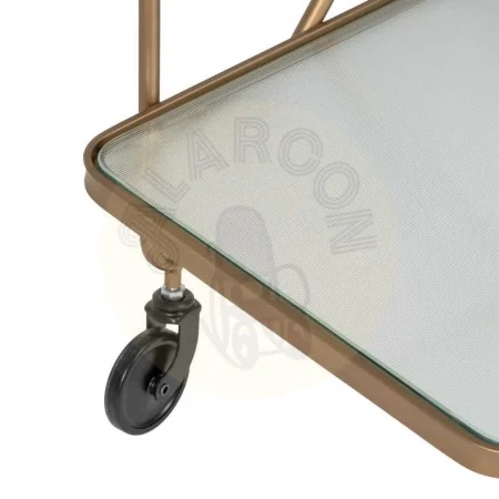 Camarera con ruedas en metal dorado y bandejas de cristal 61x40x70cm - Ixia - 611369IX - foto-secundaria-6