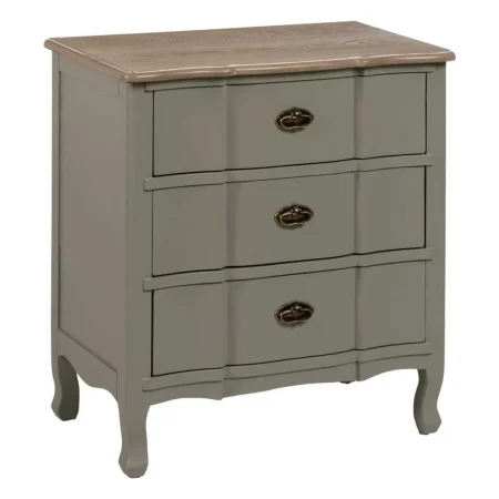 Mesita taupe en madera de abeto y DM con cajón 66x40x76cm - Ixia - 611393IX - foto-blanco