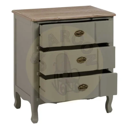 Mesita taupe en madera de abeto y DM con cajón 66x40x76cm - Ixia - 611393IX - foto-secundaria-1