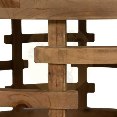 Mesa de centro reloj en DM y madera de abeto natural 80x80x36cm - Ixia - 611408IX - foto-secundaria-4