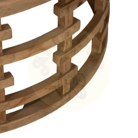 Mesa de centro reloj en DM y madera de abeto natural 80x80x36cm - Ixia - 611408IX - foto-secundaria-7