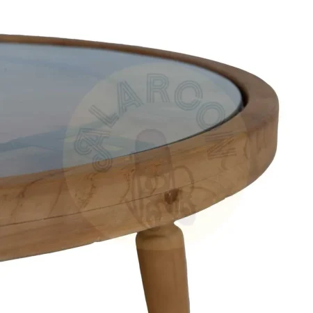 Mesa de centro reloj natural en DM y madera de abeto 80x80x41cm - Ixia - 611411IX - foto-secundaria-4