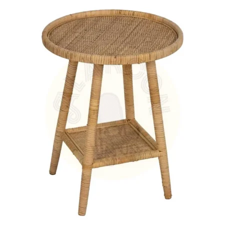 Mesa auxiliar en ratán natural para salón 45x45x56.50cm - Ixia - 611416IX - foto-secundaria-1