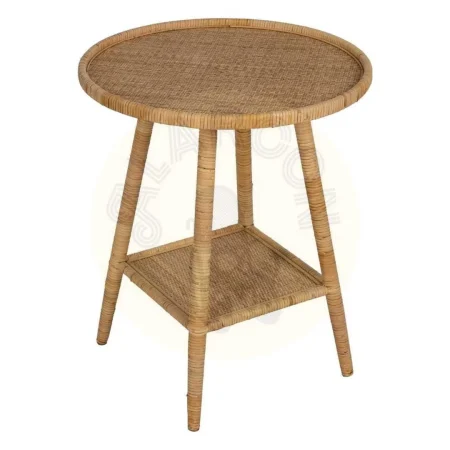Mesa auxiliar en ratán natural para salón 60x60x71cm - Ixia - 611417IX - foto-secundaria-1