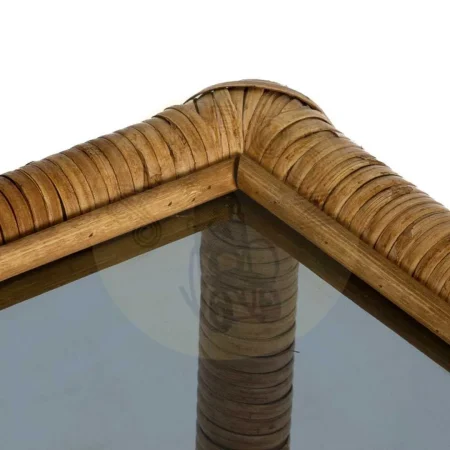 Mesa auxiliar natural de ratán y cristal 50x50x45cm - Ixia - 611418IX - foto-secundaria-3