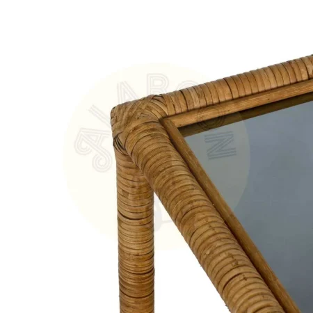 Mesa de centro ratán natural con tablero de cristal 90x40x42cm - Ixia - 611419IX - foto-secundaria-2