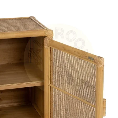 Mueble auxiliar de ratán natural para salón 97.50x40x65cm - Ixia - 611421IX - foto-secundaria-3