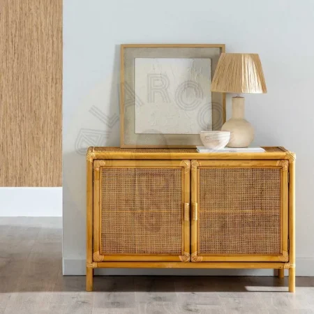 Mueble auxiliar de ratán natural para salón 97.50x40x65cm - Ixia - 611421IX - foto-secundaria-8