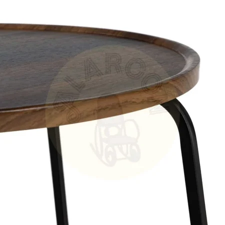 Mesa de centro marrón en DM y metal para salón 60x60x45cm - Ixia - 611446IX - foto-secundaria-2