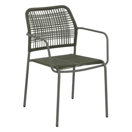 Silla apilable verde de polietileno y acero para exterior 53x63x78cm - Ixia - 611561IX - foto-blanco