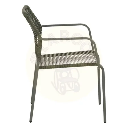 Silla apilable verde de polietileno y acero para exterior 53x63x78cm - Ixia - 611561IX - foto-secundaria-1