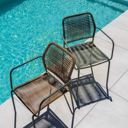 Silla apilable verde de polietileno y acero para exterior 53x63x78cm - Ixia - 611561IX - foto-secundaria-11