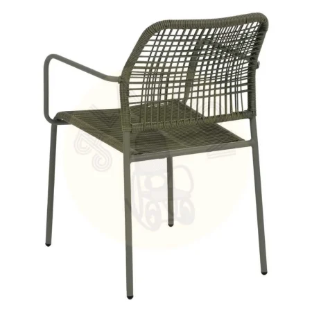 Silla apilable verde de polietileno y acero para exterior 53x63x78cm - Ixia - 611561IX - foto-secundaria-2