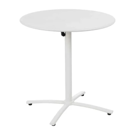 Mesa auxiliar plegable en acero blanco 70x70x72cm - Ixia - 611564IX - foto-blanco