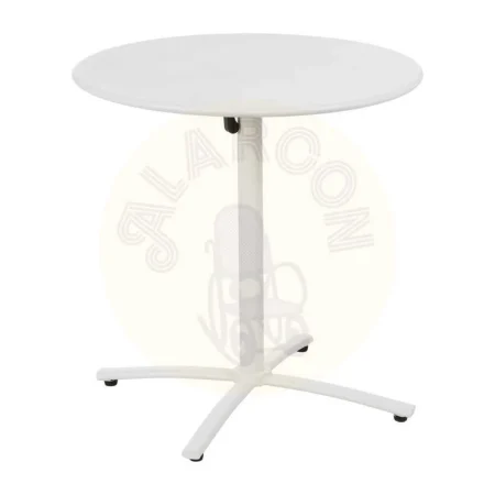 Mesa auxiliar plegable en acero blanco 70x70x72cm - Ixia - 611564IX - foto-secundaria-1