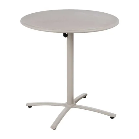 Mesa auxiliar plegable en acero color taupe 70x70x72cm - Ixia - 611566IX - foto-blanco