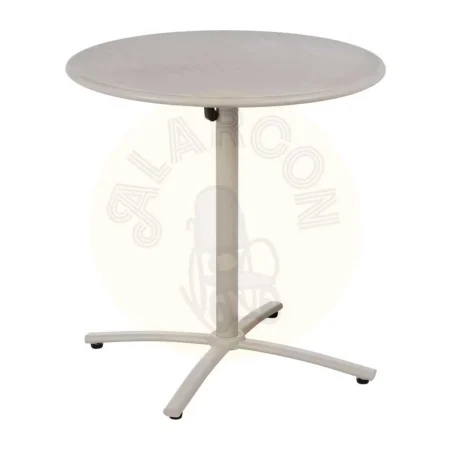 Mesa auxiliar plegable en acero color taupe 70x70x72cm - Ixia - 611566IX - foto-secundaria-1