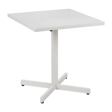 Mesa auxiliar plegable de acero blanco 70x70x74cm - Ixia - 611567IX - foto-blanco