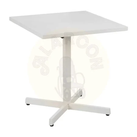 Mesa auxiliar plegable de acero blanco 70x70x74cm - Ixia - 611567IX - foto-secundaria-1