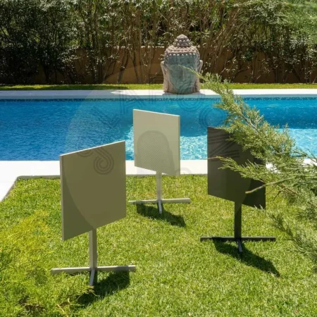 Mesa auxiliar plegable de acero blanco 70x70x74cm - Ixia - 611567IX - foto-secundaria-11