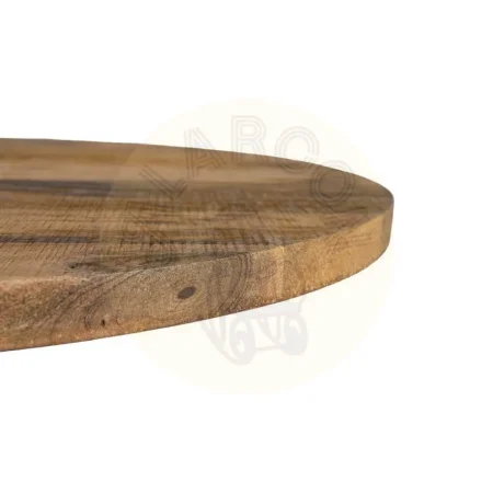 Tablero redondo en listones de madera de mango natural con superficie irregular 70x70x3cm - Ixia - 611703IX - foto-secundaria-3