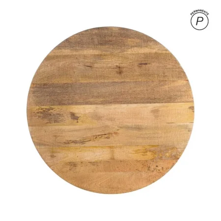 Tablero redondo en listones para mesa en madera de mango superficie irregular 80x80x3cm - Ixia - 611704IX - foto-blanco