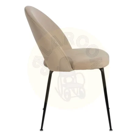 Silla beige tapizada en tejido con patas de hierro y asiento en DM 49x60x81cm - Ixia - 611789IX - foto-secundaria-1