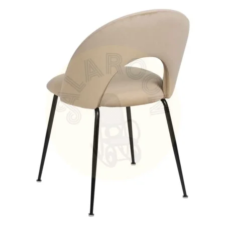 Silla beige tapizada en tejido con patas de hierro y asiento en DM 49x60x81cm - Ixia - 611789IX - foto-secundaria-2
