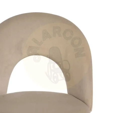 Silla beige tapizada en tejido con patas de hierro y asiento en DM 49x60x81cm - Ixia - 611789IX - foto-secundaria-3